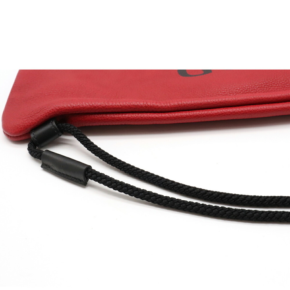 Gucci Leather Black Red Drawstring 2way Print Bac… - image 8